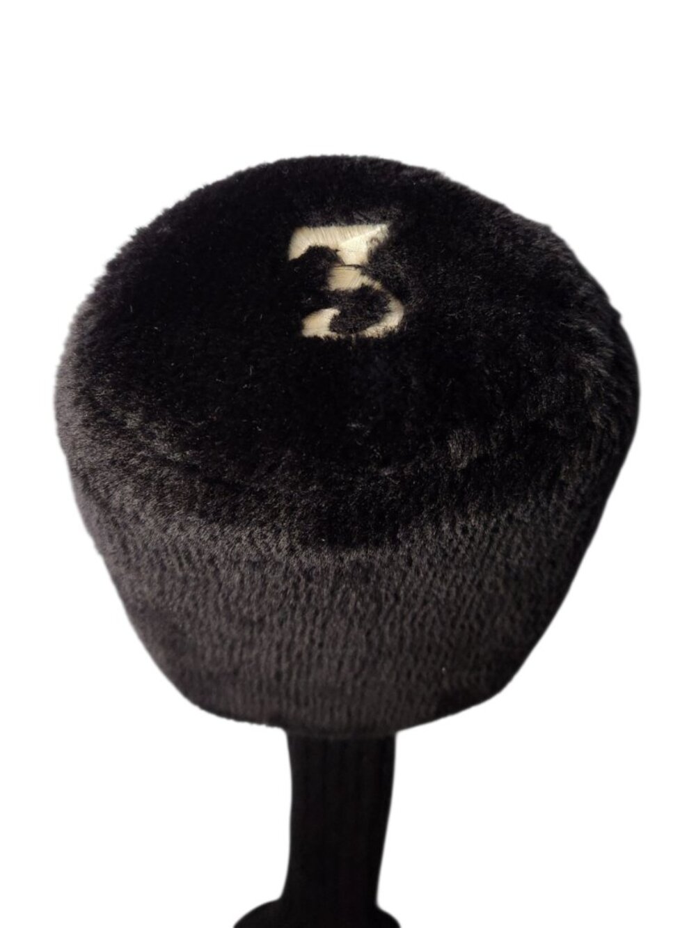 Golf Fairway 3 Wood Head Cover Headcover Plush Black Long Neck Unbranded (B)